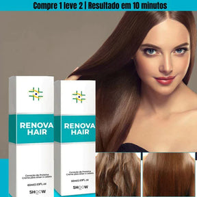 (Oferta de Lançamento Pague 1 Leve 2) Creme Alisador Renova Hair😍| Resultado em 10 minutos
