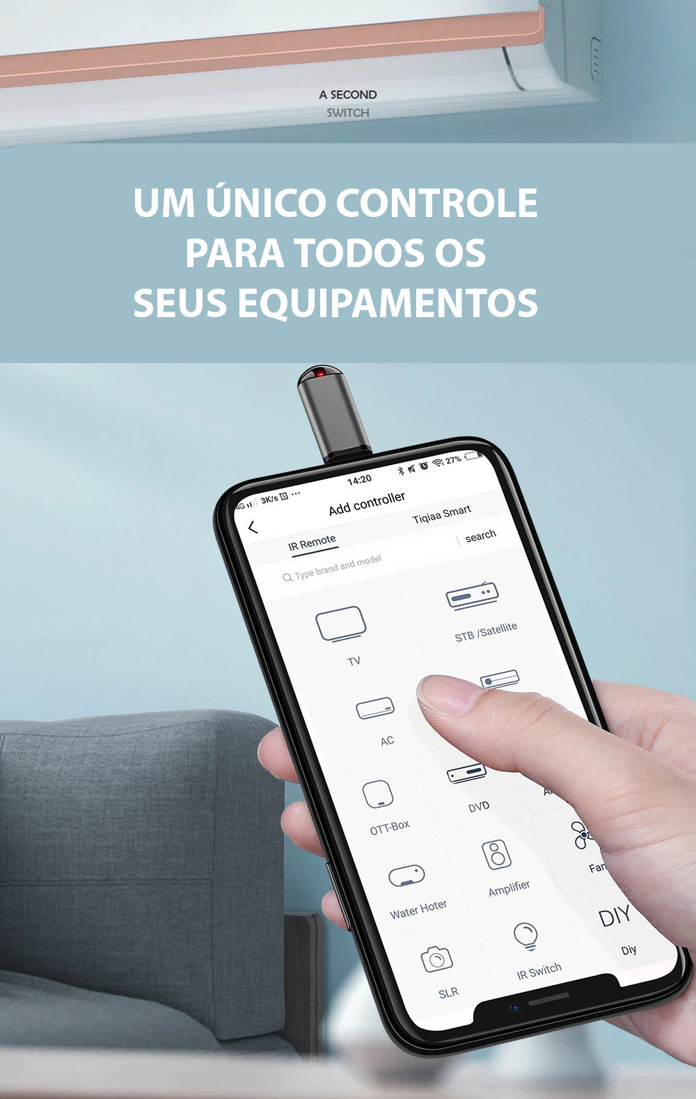 Adaptador Controle Remoto Universal Para Celular iPhone e Android