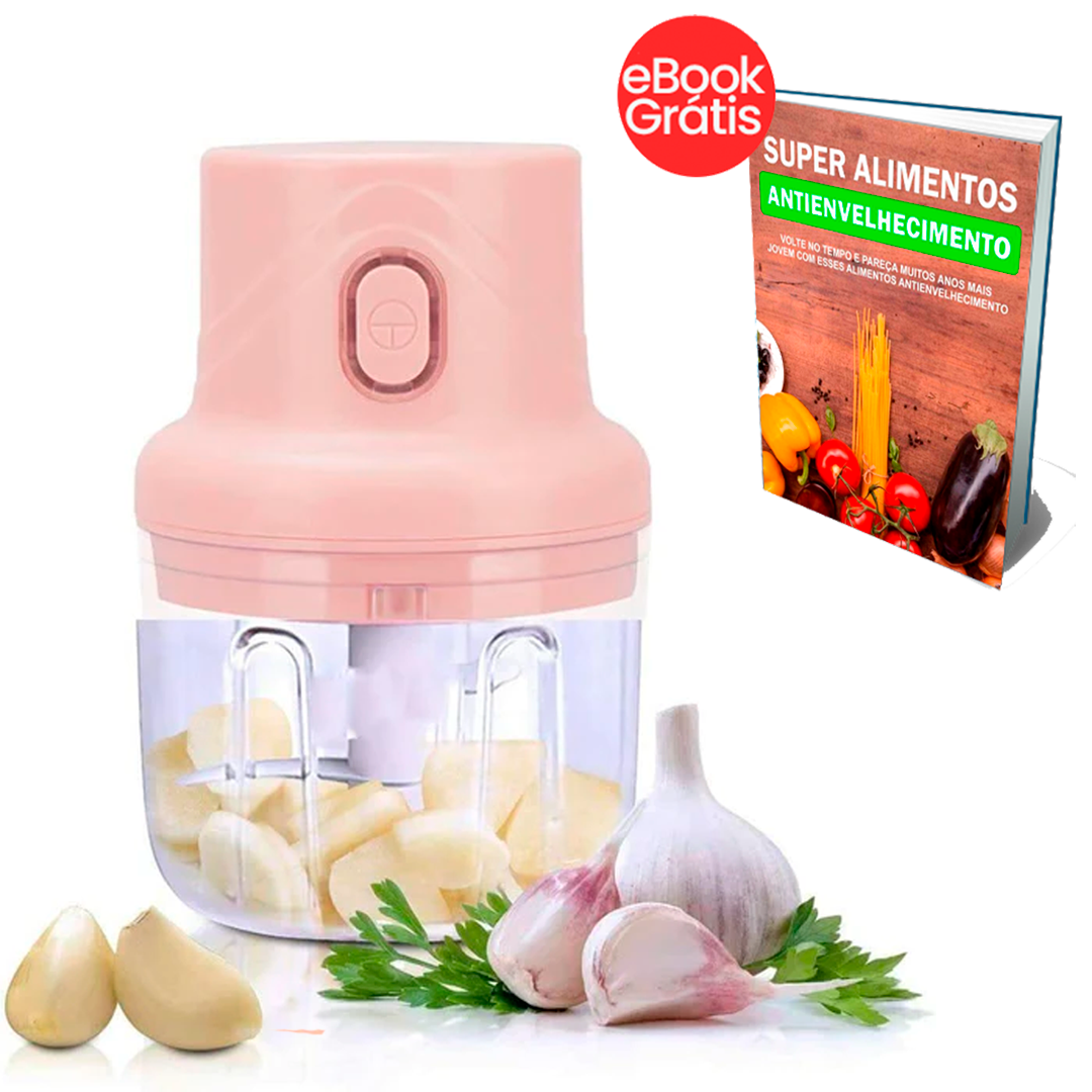 Processador De Alimentos Elétrico 250ml - Grátis Ebook Super Alimentos Antienvelhecimnto