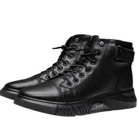 Bota Masculina Italiana Casual de Couro Martin de cano Alto