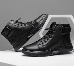 Bota Masculina Italiana Casual de Couro Martin de cano Alto