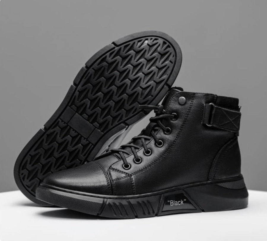 Bota Masculina Italiana Casual de Couro Martin de cano Alto