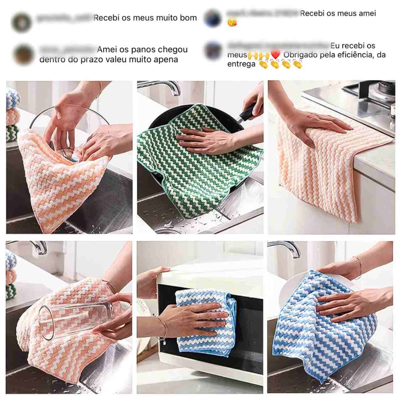 (Compre 5 Ganhe 10) Panos Mágicos® - Microfibra Macia para Limpeza Perfeita Premium 2023 - Frete Grátis